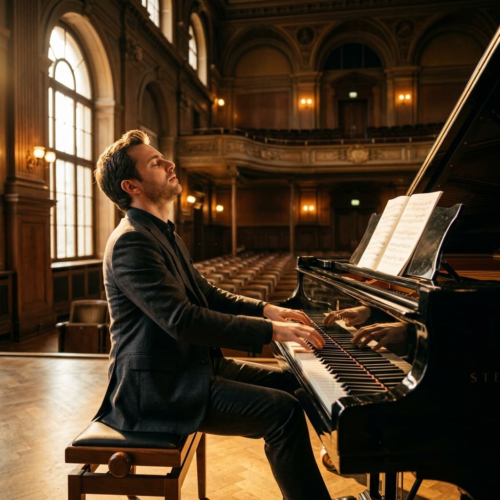 Cinematic piano performance